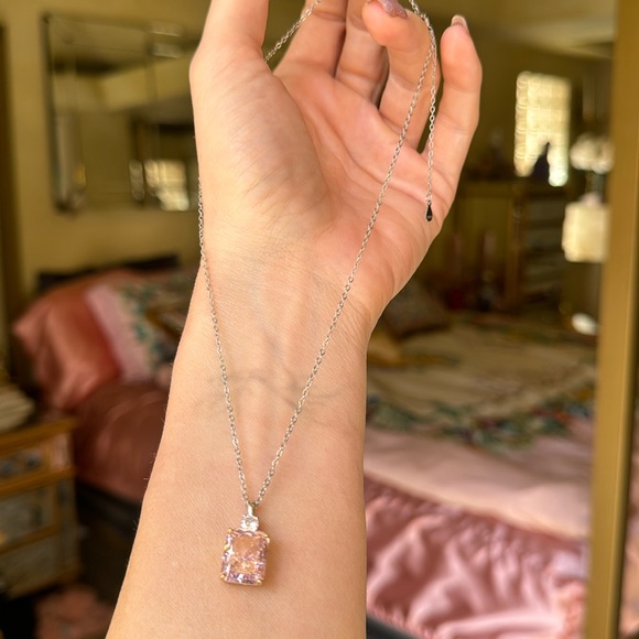 Nordstrom Jewelry - Simulated Pink Diamond CZ Sterling Silver Necklace